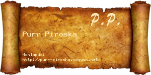 Purr Piroska névjegykártya