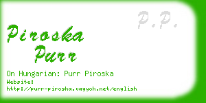 piroska purr business card